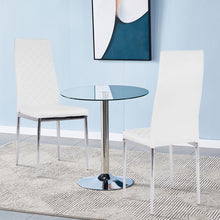 Load image into Gallery viewer, Small Round Clear Glass Top Dining Table with Pedestal Base