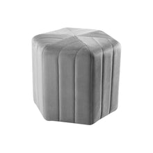 Load image into Gallery viewer, Minimal Hexagonal Velvet Footstool Ottoman with Stripes