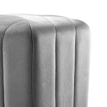 Load image into Gallery viewer, Minimal Hexagonal Velvet Footstool Ottoman with Stripes