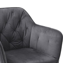 Load image into Gallery viewer, Stylish Gray Dining Chair with Gold Spray-Painted Legs and Velvet Upholstery Living and Home
