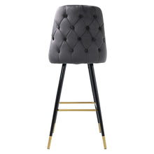 Load image into Gallery viewer, 3ft Height Bar Stools with Footrest Set of 2 Velvet Padded Bar Stools Living and Home