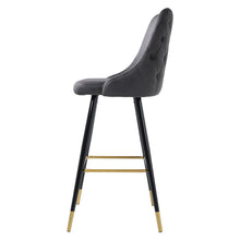 Load image into Gallery viewer, 3ft Height Bar Stools with Footrest Set of 2 Velvet Padded Bar Stools Living and Home