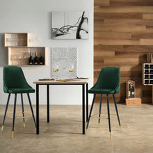 Load image into Gallery viewer, 3ft Height Bar Stools with Footrest Set of 2 Velvet Padded Bar Stools Living and Home