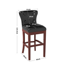 Load image into Gallery viewer, 3.9ft Height Set of 2 Faux Leather Dining Chairs Bar Stools High Kitchen Chairs Bar Stools Living and Home