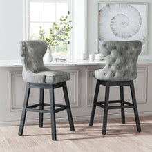 Load image into Gallery viewer, Modern Counter Height Velvet Swivel Bar Stool Set of 2 Kitchen & Dining Room Chairs Living and Home