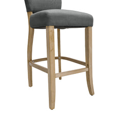 Load image into Gallery viewer, Set of 2 Linen Upholstered Bar Stools for Kitchen Island Cafe