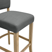 Load image into Gallery viewer, Set of 2 Linen Upholstered Bar Stools for Kitchen Island Cafe