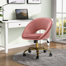 Load image into Gallery viewer, Velvet Swivel Office Chair Height Adjustable Home Office Chairs Living and Home Pink