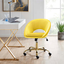Load image into Gallery viewer, Velvet Swivel Office Chair Height Adjustable Home Office Chairs Living and Home Yellow