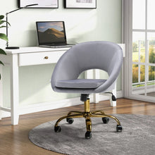 Load image into Gallery viewer, Velvet Swivel Office Chair Height Adjustable Home Office Chairs Living and Home Grey