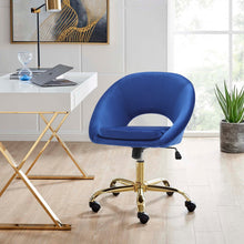 Load image into Gallery viewer, Velvet Swivel Office Chair Height Adjustable Home Office Chairs Living and Home Blue