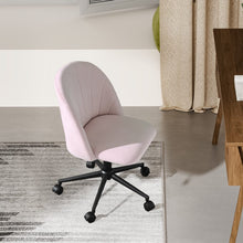 Load image into Gallery viewer, Pink Velvet Adjustable Office Chair with Rolling Wheels Living and Home