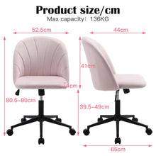 Load image into Gallery viewer, Pink Velvet Adjustable Office Chair with Rolling Wheels Living and Home