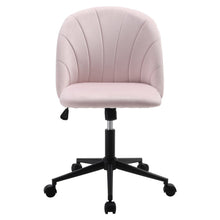 Load image into Gallery viewer, Pink Velvet Adjustable Office Chair with Rolling Wheels Living and Home