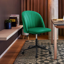 Load image into Gallery viewer, Modern Green Office Chair with Velvet Upholstery and Rolling Base Living and Home
