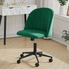 Load image into Gallery viewer, Modern Green Office Chair with Velvet Upholstery and Rolling Base Living and Home