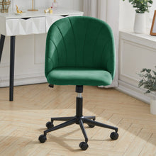 Load image into Gallery viewer, Modern Green Office Chair with Velvet Upholstery and Rolling Base Living and Home