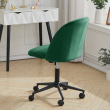Load image into Gallery viewer, Modern Green Office Chair with Velvet Upholstery and Rolling Base Living and Home