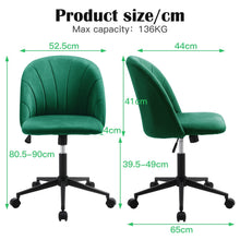 Load image into Gallery viewer, Modern Green Office Chair with Velvet Upholstery and Rolling Base Living and Home