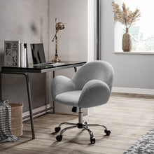 Load image into Gallery viewer, Grey Plush Adjustable Office Chair with Armrests and Rolling Wheels Living and Home