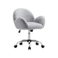 Load image into Gallery viewer, Grey Plush Adjustable Office Chair with Armrests and Rolling Wheels Living and Home