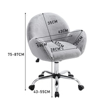 Load image into Gallery viewer, Grey Plush Adjustable Office Chair with Armrests and Rolling Wheels Living and Home