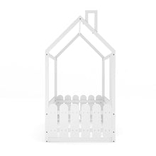 Load image into Gallery viewer, Solid Wooden House Bed Frame Low Toddler Bed with Fence and Roof Bed Frames Living and Home