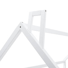 Load image into Gallery viewer, Solid Wooden House Bed Frame Low Toddler Bed with Fence and Roof Bed Frames Living and Home