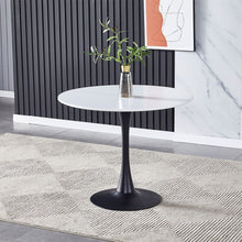Load image into Gallery viewer, 90cm Dia Modern Round Dining Tables Tulip Table with Metal Base Dining Tables Living and Home White