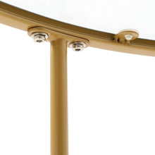 Load image into Gallery viewer, Round Coffee Table Glass Top Crossed C Base Centre Table Coffee Tables Living and Home