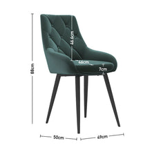 Load image into Gallery viewer, 88cm Height Set of 2 Green Dining Chair Accent Chair Velvet Upholstery Dining Chairs Living and Home