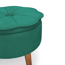 Load image into Gallery viewer, Round Petal Velvet Storage Ottoman Footstool with Lift-off Lid Storage Footstools & Benches Living and Home