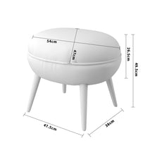Load image into Gallery viewer, Linen Oval Stool Ottoman Footstool with Wooden Legs Footstools Living and Home