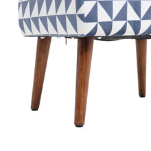 Load image into Gallery viewer, Mid-Century Patterned Ottoman Footstool with Walnut Legs