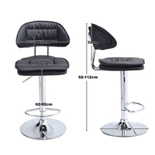 Load image into Gallery viewer, Stylish Black Adjustable Bar Stool with Cloud-Shaped PU Upholstery Living and Home