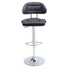 Load image into Gallery viewer, Stylish Black Adjustable Bar Stool with Cloud-Shaped PU Upholstery Living and Home