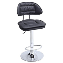 Load image into Gallery viewer, Stylish Black Adjustable Bar Stool with Cloud-Shaped PU Upholstery Living and Home