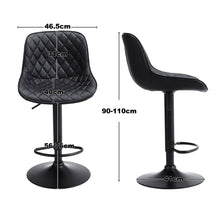 Load image into Gallery viewer, 2 Pcs Faux Leather Height Adjustable Bar Stool Black