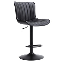 Load image into Gallery viewer, Set of 2 Bar Stools with Black Leather Swivel Adjustable Height Bar Stools Living and Home