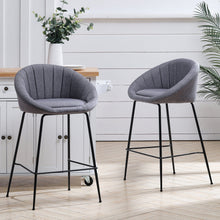 Load image into Gallery viewer, Grey Round Backrest Chair with Metal Legs Living and Home