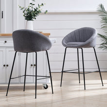 Load image into Gallery viewer, Grey Round Backrest Chair with Metal Legs Living and Home