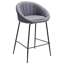 Load image into Gallery viewer, Grey Round Backrest Chair with Metal Legs Living and Home