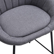 Load image into Gallery viewer, Grey Round Backrest Chair with Metal Legs Living and Home