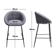 Load image into Gallery viewer, Grey Round Backrest Chair with Metal Legs Living and Home