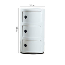 Load image into Gallery viewer, 58cm Height Cylindrical 3-Tier Plastic Storage 3 Drawer Unit Storage Drawers Living and Home