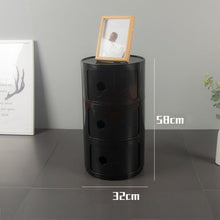 Load image into Gallery viewer, 58cm Height Cylindrical 3-Tier Plastic Storage 3 Drawer Unit Storage Drawers Living and Home
