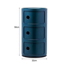 Load image into Gallery viewer, 58cm Height Cylindrical 3-Tier Plastic Storage 3 Drawer Unit Storage Drawers Living and Home