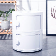 Load image into Gallery viewer, Round 2-Tier Drawer Storage Unit Organizer Storage Drawers Living and Home White