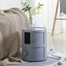 Load image into Gallery viewer, Round 2-Tier Drawer Storage Unit Organizer Storage Drawers Living and Home Grey