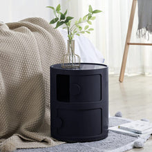 Load image into Gallery viewer, Round 2-Tier Drawer Storage Unit Organizer Storage Drawers Living and Home Black